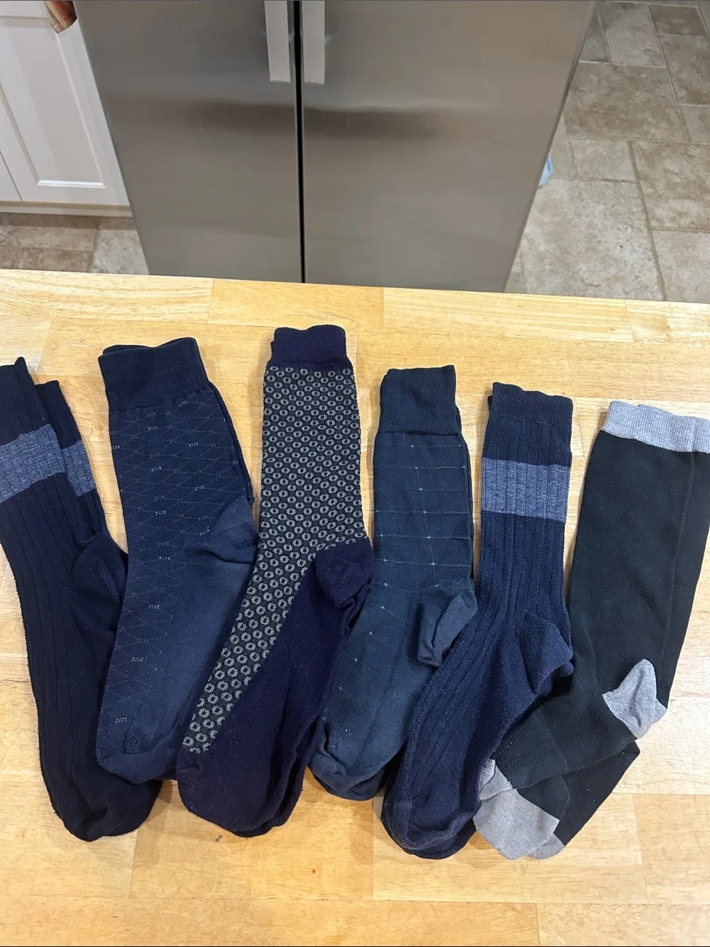 Men's Navy and Gray Dress Socks - 6 Pack of Assorted Styles